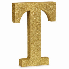 Glitter Gold Letter "T" Standing or Hanging Sign