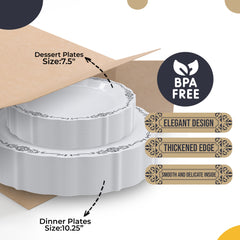 White/Black Victorian Combo Set | Service for 160