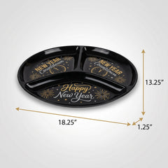 New Year's Eve Black & Gold Sectional Serving Platter
