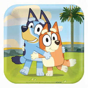Bluey 7" Square Paper Plates - Kids Birthday Party Tableware