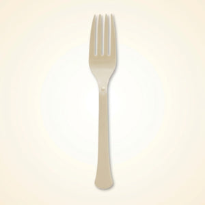 Vanilla Creme Heavyweight Plastic Forks - 7.5 in.