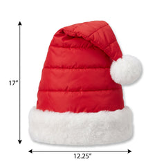 Festive Red Puffer Santa Hat