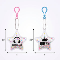 Internet Famous Puffy Vinyl Keychains - "Superstar" & "Queen" 2-Pack