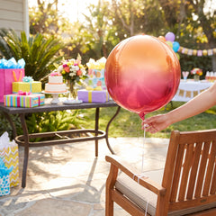 Radiant Red/Orange Ombre Orbz Foil Balloon