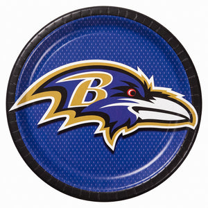 Baltimore Ravens 9" Round Paper Plates - NFL Party Supplies