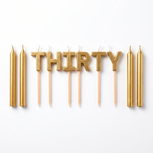 Golden Age 30th Birthday Candle Set