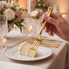 Premium Gold Plastic Fork