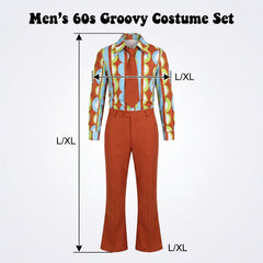 Men's 60s Groovy Costume Set - L/XL