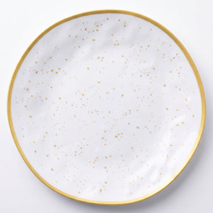 Elegant Gold-Trimmed Melamine Plate - 8.35"