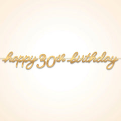 Golden Age 30th Birthday Letter Banner - Elegant Gold Decoration