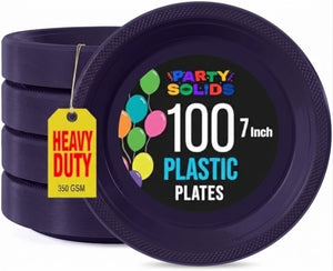 7 in. Navy Plastic Plates | 100 Count