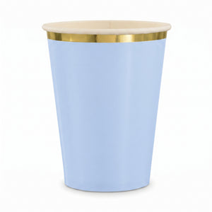 Elegant Blue & Gold 12oz Paper Cups