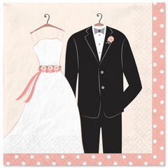 Elegant Wedding Attire Luncheon Napkins - 6.5 In. x 6.5 In.
