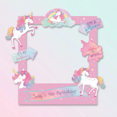 Enchanted Unicorn Birthday Photo Frame Kit, 35-Inch