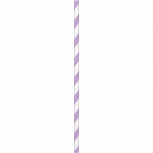 Lavender Striped Paper Straws - 7.75 in.