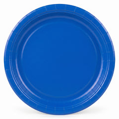 Bright Royal Blue 7" Paper Dessert Plates - 20 Pack