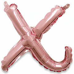 Rose Gold Script Letter "X" Balloon - 8-Inch Air-Filled Foil