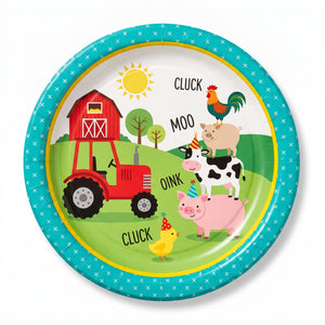 Friendly Farm Barnyard Paper Plates - 18 Pack