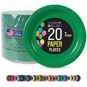 7 In. Emerald Green Paper Plates - 20 Ct.