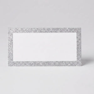 Elegant Silver Glitter Place Cards - Pack of 50
