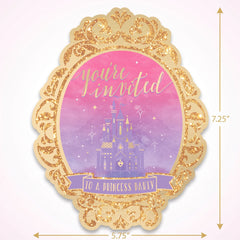 Disney Princess "Once Upon a Time" Glitter Invitations - 8 Pk
