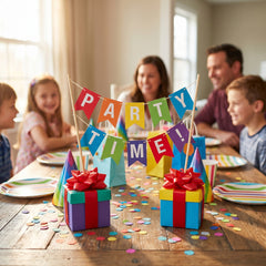 Rainbow "Party Time" Centerpiece Banner