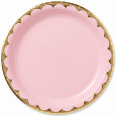 Elegant Rose Gold Scalloped Paper Plate - 10 Inch