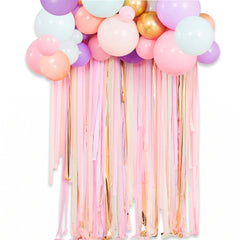 Pastel Balloon Backdrop with Streamers