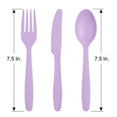 Lavender Heavyweight Plastic Cutlery Set - 80 Count