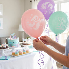 Enchanting Mermaid Printed Latex Balloons - Pack of 12