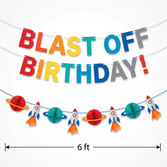 Blast Off Birthday Rocket Garland Banner Kit