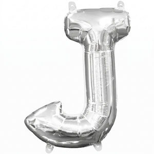 Silver Foil Letter "J" Balloon - Air Filled