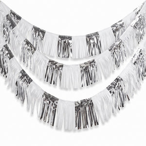 Silver Foil & Tissue Hanging Garland Decoration - 12 ft