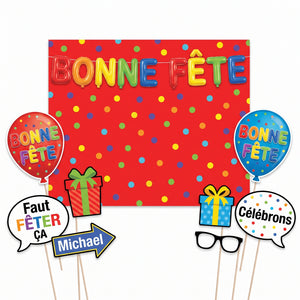 Colorful "Bonne Fete" Scene Setter Kit with Props