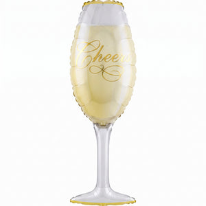 "Cheers" Champagne Glass Foil Balloon