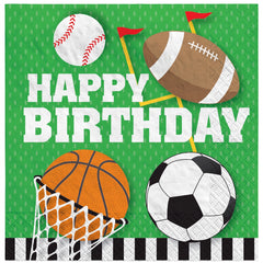 All-Star Sports Birthday Luncheon Napkins - 6.5 In. x 6.5 In.