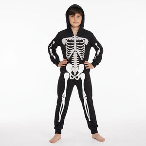 Boys' Skeleton Bodysuit with Hood - Child L (12-14)