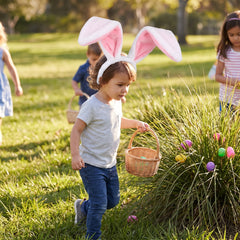 Jumbo Bunny Ears Headband - White and Pink Easter Accessory