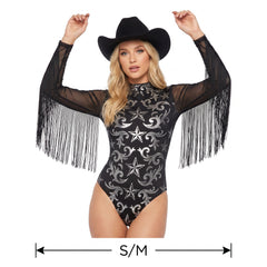 Glamorous Cowgirl Halloween Bodysuit Costume - Women's S/M