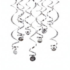 Silver Swirl Decorations - 12 Pack