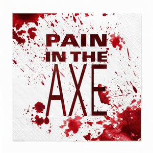 "Get Axed" Halloween Beverage Napkins - 5 In. X 5 In.