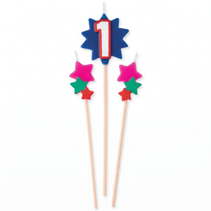 Star Birthday Number Toothpick Candle Set