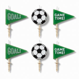 Goal Getter Soccer Birthday Candle Set, 3-Inch, 6-Pack