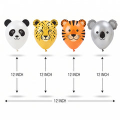Jungle Safari Animal Balloon Decorating Kit - 12" Latex Balloons, 6 Pack