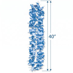 Sparkling Blue Tinsel Lei for Tropical Parties