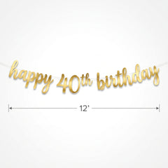 Golden Age 40th Birthday Letter Banner Decoration