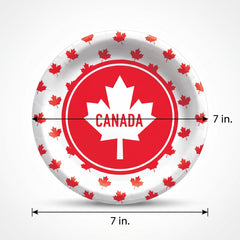 Canada Day Maple Leaf Disposable Party Plates, 7-Inch, 8-Pack - 7 in.