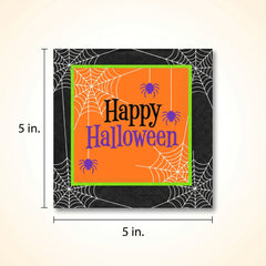 Spooky Halloween Spider Web Beverage Napkins - 5 In. X 5 In.