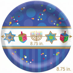 Festive Hanukkah Celebration 8.7" Paper Plates