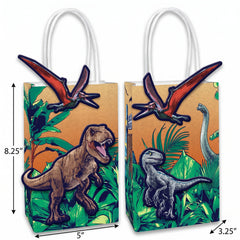 Jurassic World DIY Dinosaur Kraft Gift Bags - 8 Pack